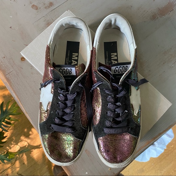 Golden Goose Metallic Sneakers Barely Worn US9 - Picture 2 of 4
